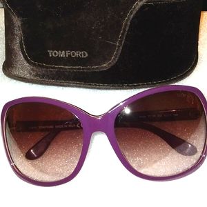 EUC TOM FORD Purple Large Frame "Sheila" Made In Italy Sunglasses/Case